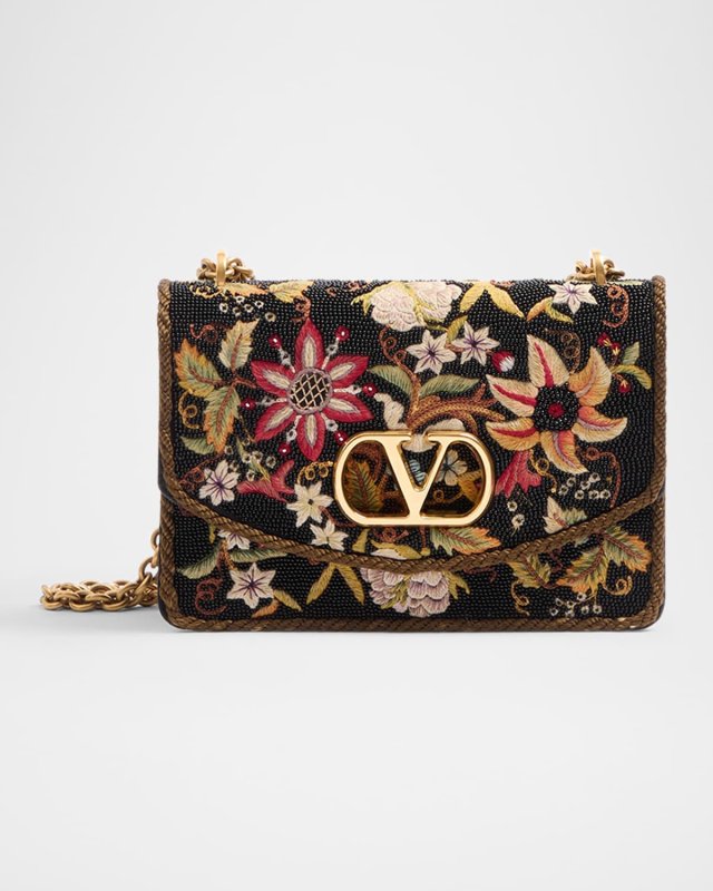 Vain Brocade Silk Chain Shoulder Bag